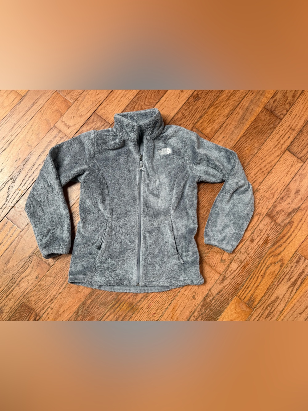 The North Face Kids Gray Plush Full-Zip Fleece Jacket